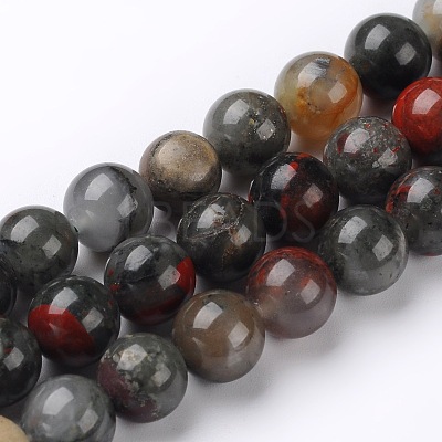 Natural African Bloodstone Beads Strands G-L383-06-10mm-1
