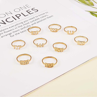 Number Pendant Necklace & Open Cuff Ring JX197A-1