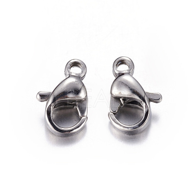 Tarnish Resistant 304 Stainless Steel Lobster Claw Clasps X-STAS-R050-9x5mm-1