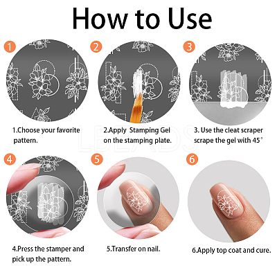 Stainless Steel DIY Nail Art Templates MRMJ-WH0092-034-1