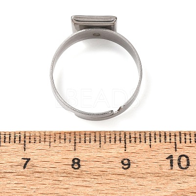 Adjustable 304 Stainless Steel Finger Rings Components SA-CBA8B85-08B-P-1