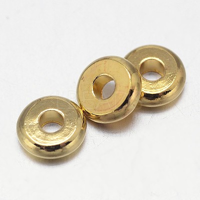 Flat Round Brass Spacer Beads KK-L106B-01G-1