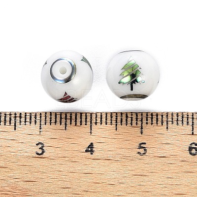 Christmas Opaque Glass Beads EGLA-R113-02D-1