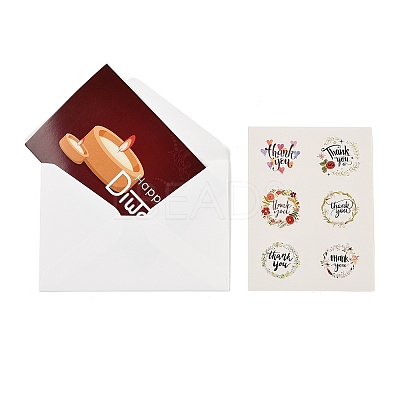 Rectangle Diwali Day Paper Greeting Card DIY-NH0010-01D-1