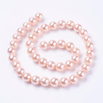 Shell Pearl Beads Strands BSHE-L035-8mm-I01-1