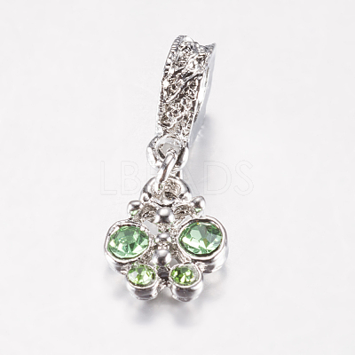 Alloy Rhinestone European Dangle Charms PALLOY-F199-44-1