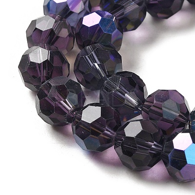 Electroplate Transparent Glass Beads Strands EGLA-A035-T10mm-L15-1