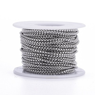 Tarnish Resistant 304 Stainless Steel Box Chains CHS-K012-02B-P-1