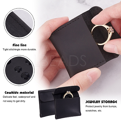 Cowhide Ring Storage Bags ABAG-WH0031-36A-1