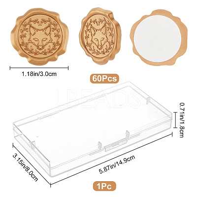 60Pcs Adhesive Wax Seal Stickers DIY-CP0006-30-20-1