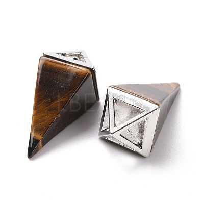Natural Tiger Eye Pendants G-E577-01P-01-1