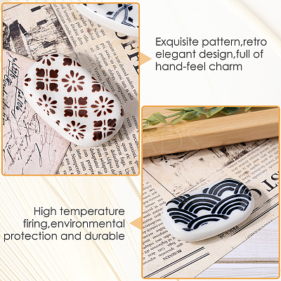 2 Sets 2 Styles Ceramic Chopstick Stands DJEW-CP0001-36A-1