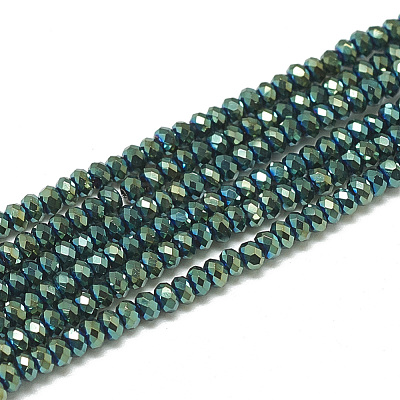 Electroplate Glass Beads Strands X-EGLA-Q112-C03-1