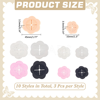 10Pcs PVC Flower Shirt Clip FIND-WH0173-477-1