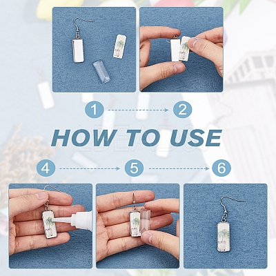 DIY Blank Rectangle Dome Earring Making Kit STAS-DC0015-38-1
