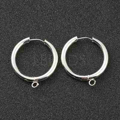 201 Stainless Steel Huggie Hoop Earring Findings STAS-P283-01M-S-1