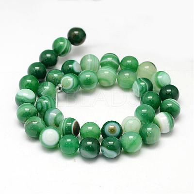 Natural Striped Agate/Banded Agate Bead Strands G-K155-B-8mm-08-1