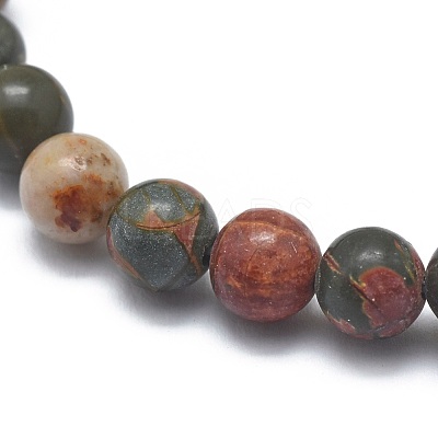 Natural Polychrome Jasper/Picasso Stone/Picasso Jasper Bead Stretch Bracelets BJEW-K212-A-001-1