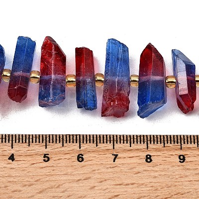 Electroplated Natural Quartz Crystal Beads Strands G-F800-D08-1