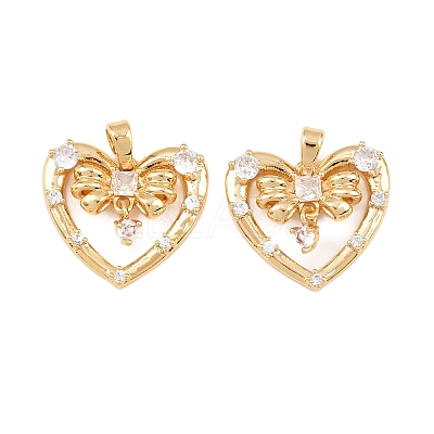 Brass Micro Pave Cubic Zirconia Pendants KK-I475-05G-02-1