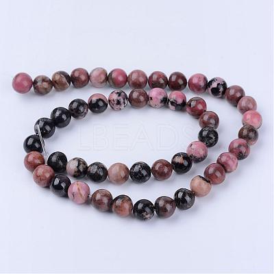 Natural Rhodonite Beads Strands G-Q462-6mm-25-1