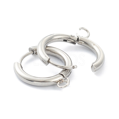 Tarnish Resistant 201 Stainless Steel Huggie Hoop Earring Findings STAS-P283-01D-P-1