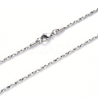 Non-Tarnish 304 Stainless Steel Boston Link Chain Necklace NJEW-S420-006A-P-1