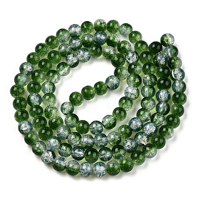 Transparent Crackle Baking Paint Glass Beads X1-DGLA-T003-01C-04-1