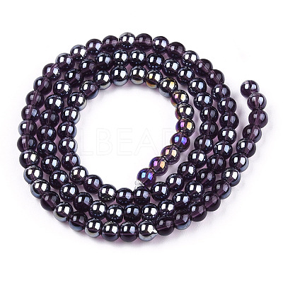 Electroplate Transparent Glass Beads Strands LS-GLAA-T032-T4mm-AB03-1