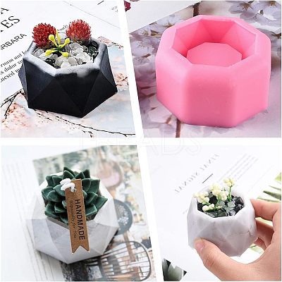 Food Grade DIY Silicone Flowerpot Molds DIY-OC0002-44-1