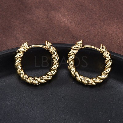 Brass Huggie Hoop Earrings EJEW-L231-31G-1