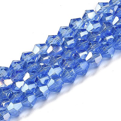 Transparent Electroplate Glass Beads Strands EGLA-A039-T4mm-B07-1