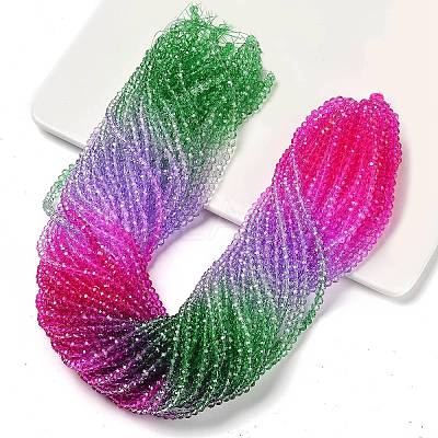 Transparent Painted Glass Beads Strands DGLA-A034-T4mm-A06-1
