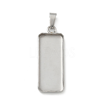 304 Stainless Steel Pendant Cabochon Settings STAS-Z118-02P-1