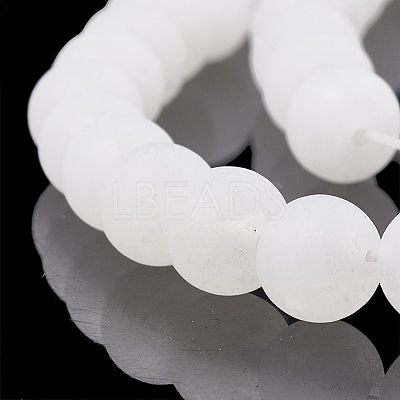 Natural White Jade Beads Strands G-T106-325-1