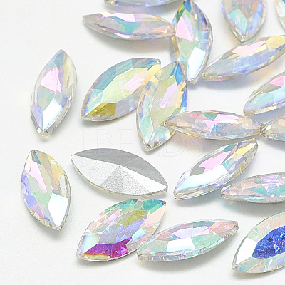 Pointed Back Glass Rhinestone Cabochons RGLA-T083-5x10mm-05-1