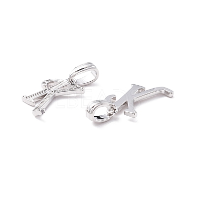 Rack Plating Eco-Friendly Brass Letter Pendants KK-K265-02P-K-1