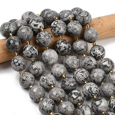 Natural Map Stone Beads Strands G-C249-A05-16mm-1
