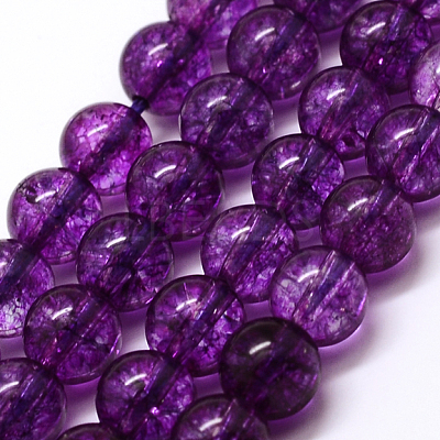 Dyed Round Natural Crackle Quartz Beads Strands G-K084-8mm-01B-1
