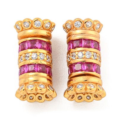 925 Sterling Silver Micro Pave Cubic Zirconia Screw Clasps STER-U001-05C-G-1