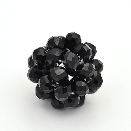 Glass Crystal Round Woven Beads GLAA-A034-8mm-A08-1