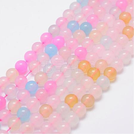 Natural Chalcedony Beads Strands G-E341-02-8mm-1