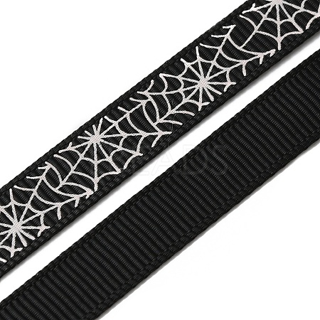 5 Yards Halloween Printed Polyester Grosgrain Ribbon OCOR-WH0047-95C-02-1