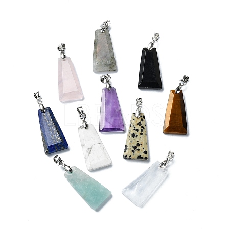 Faceted Natural & Synthetic Mixed Gemstone Pendants G-P519-05P-1