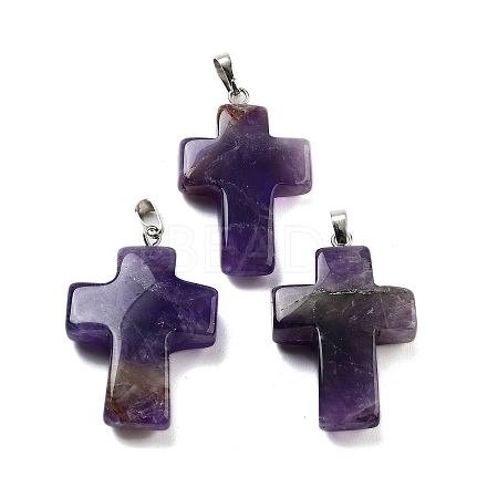 Natural Amethyst Pendants G-A231-02A-1