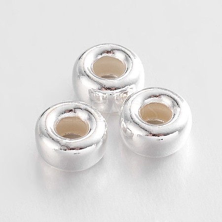 Rondelle 925 Sterling Silver Spacer Beads STER-N013-01D-1