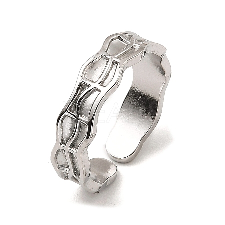 Non-Tarnish 304 Stainless Steel Open Cuff Rings RJEW-Z018-01P-1