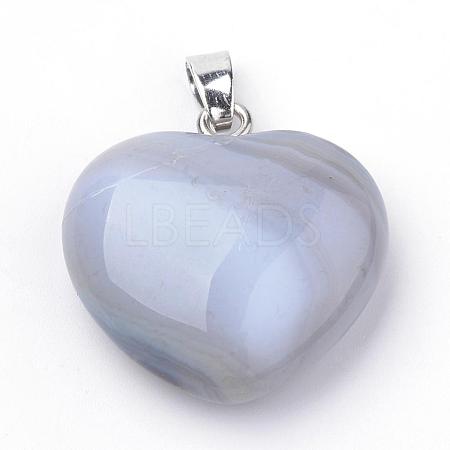 Natural Grey Agate Pendants G-S219-18F-1