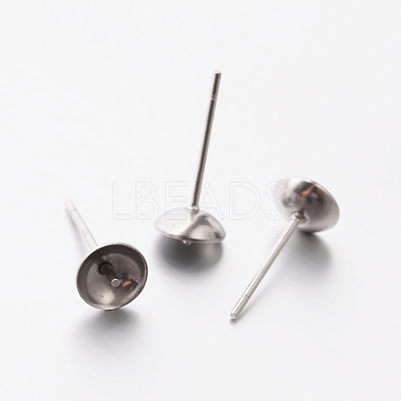 304 Stainless Steel Stud Earring Findings STAS-E074-08-1