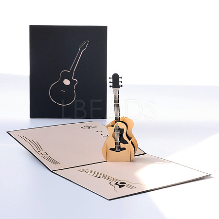 3D Guitar Pop Up Paper Greeting Card for Birthday Day PW-WG48655-01-1